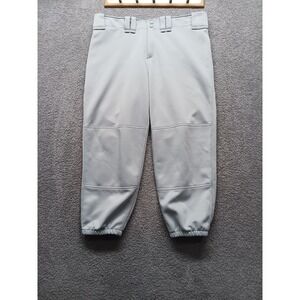 Mizuno Performance Women L Gray Softball Pants Elastic Hem Padded